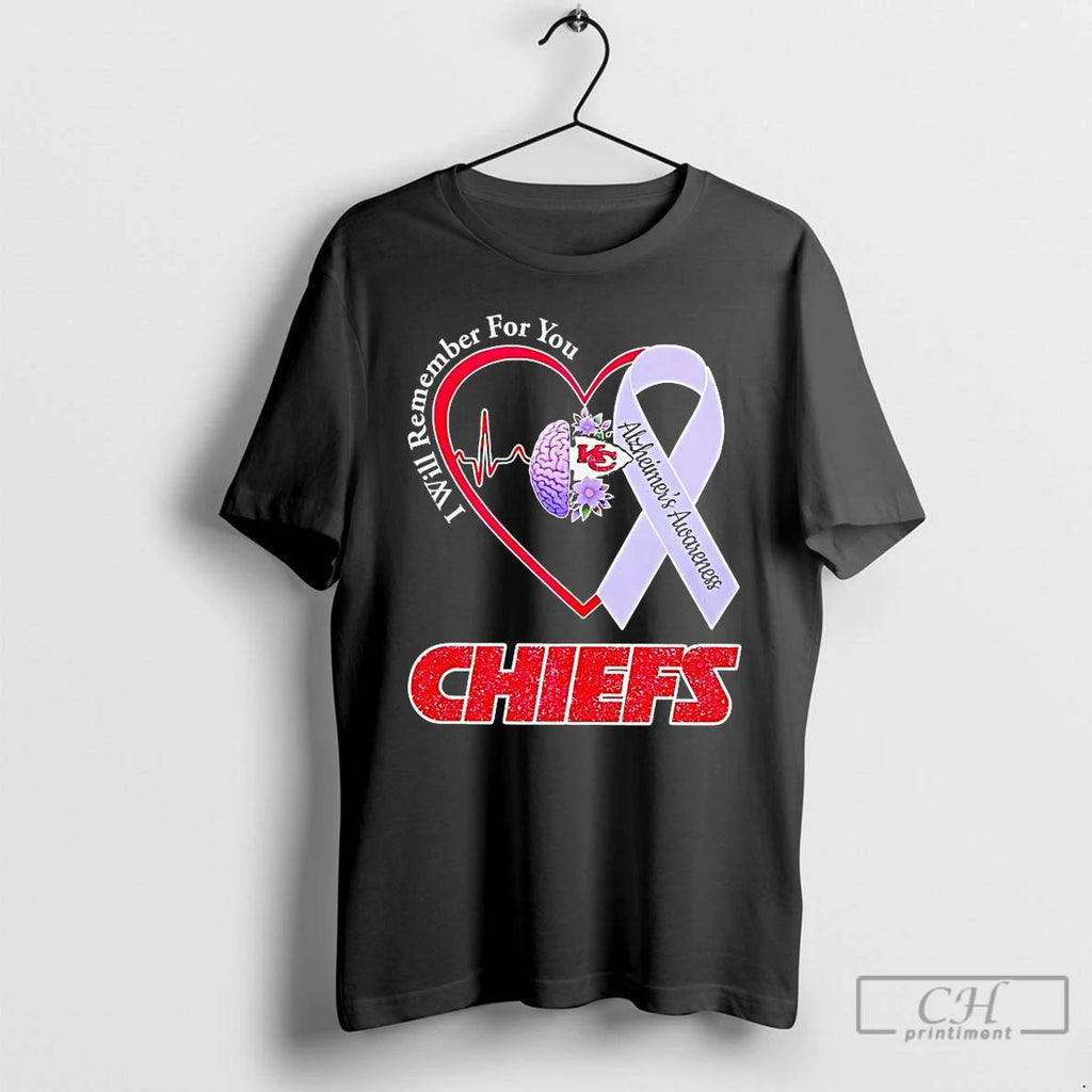 Classic Kansas City Chiefs I Will Remember For You Alzheimers Awareness T Shirts Unisex