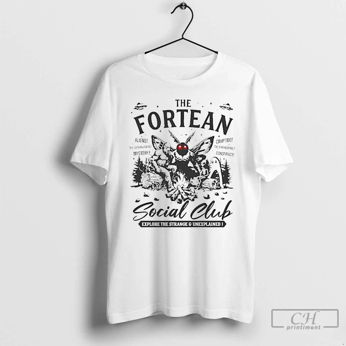 Classic Mothman Fortean Social Club Explore The Strange And Unexplained T Shirts Unisex