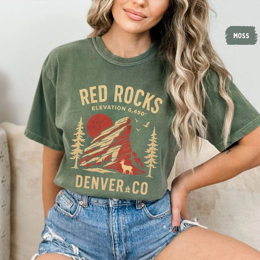 Red Rocks Shirt Gift Travel For Denver Colorado Trip Souvenir Tee Unisex