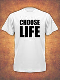 CHOOSE LIFE WHAM Fancy Dress George Michael Retro 80s Fan Mens White Unisex