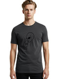 Alien-Eating-Ice-Cream Mens Graphic Tee, 100% Cotton, Casual Summer Wear Unisex