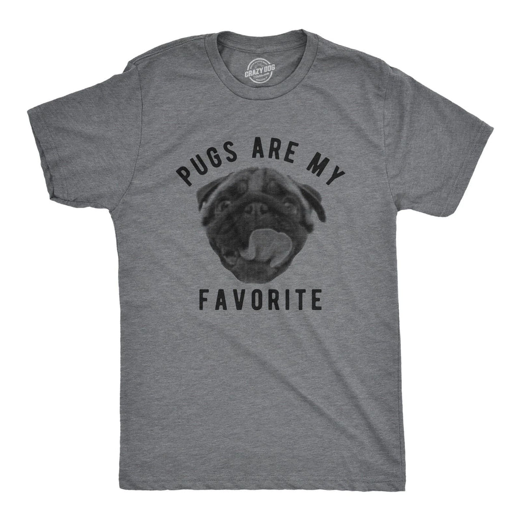 Mens Pugs Are My Favorite T Shirt Funny Pet Cute Puppy Lovers Tee for Guys Unisex