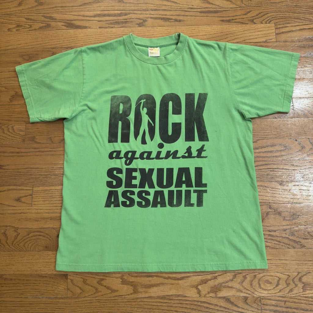 Sandhu Exclusive Men’s Large “Rock Against Sexual Assault” Custom T Shirt Unisex