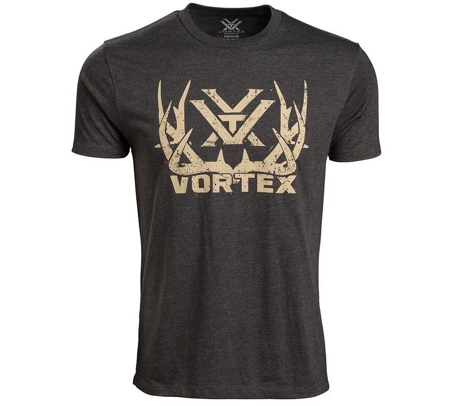 Vortex Optics Full-Tine Short Sleeve Mens M/L/XL/2X/3X Charcoal Heather Unisex