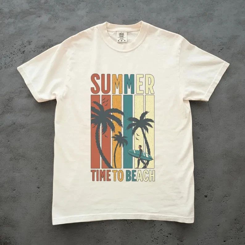 Summer Time Beach Retro Surf Comfort Tee Unisex