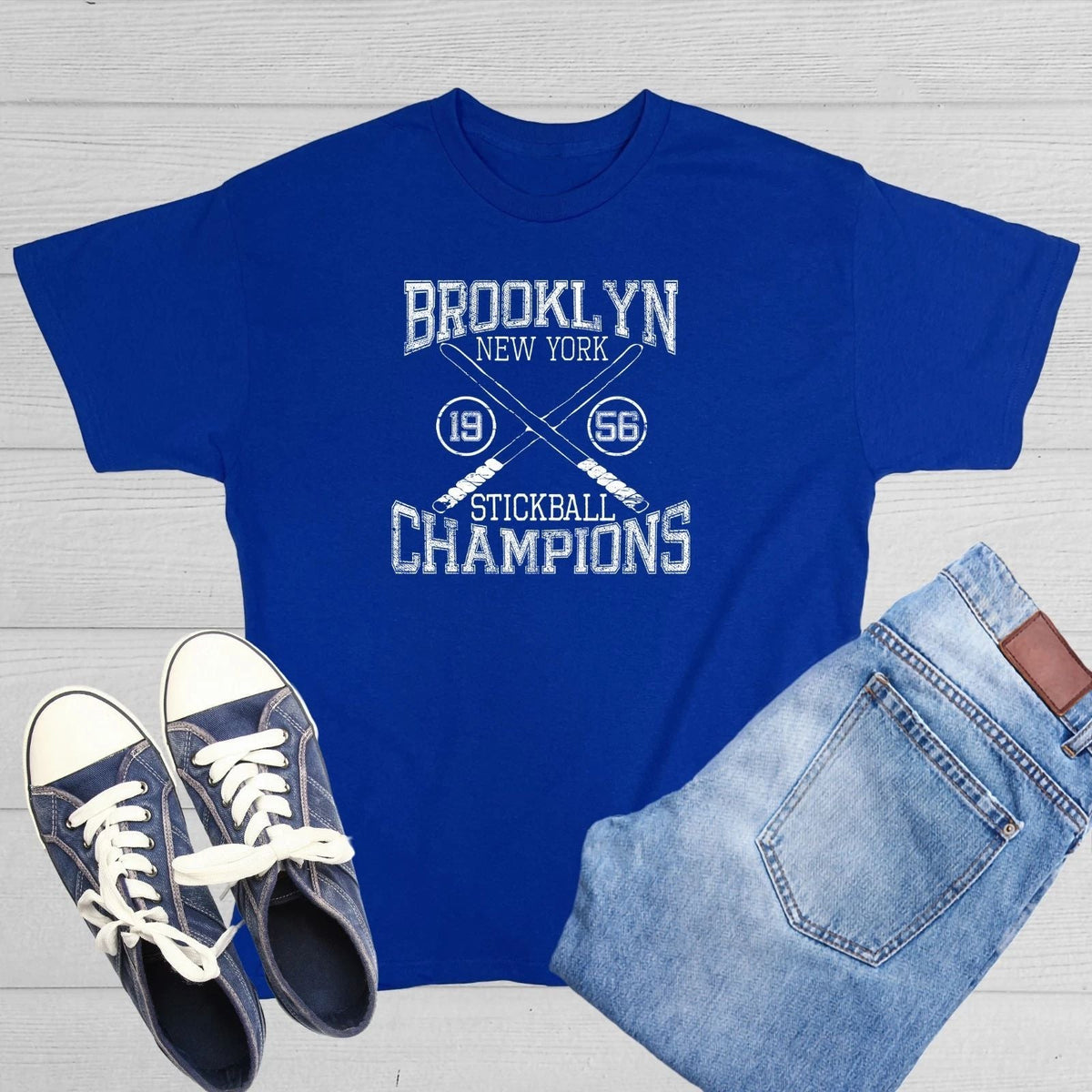 Brooklyn Stickball Champions Sarcastic Humor Graphic Novelty Funny T Shirt Unisex