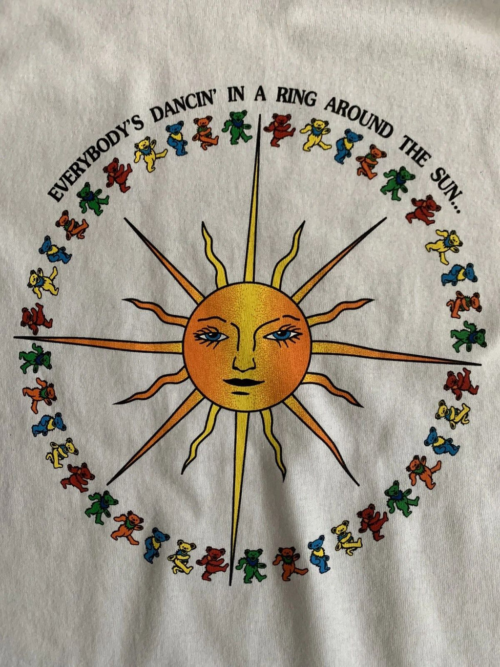 Grateful Dead Dancing Bear Long Sleeve shirt size MEDIUM - Bears Around The Sun Unisex