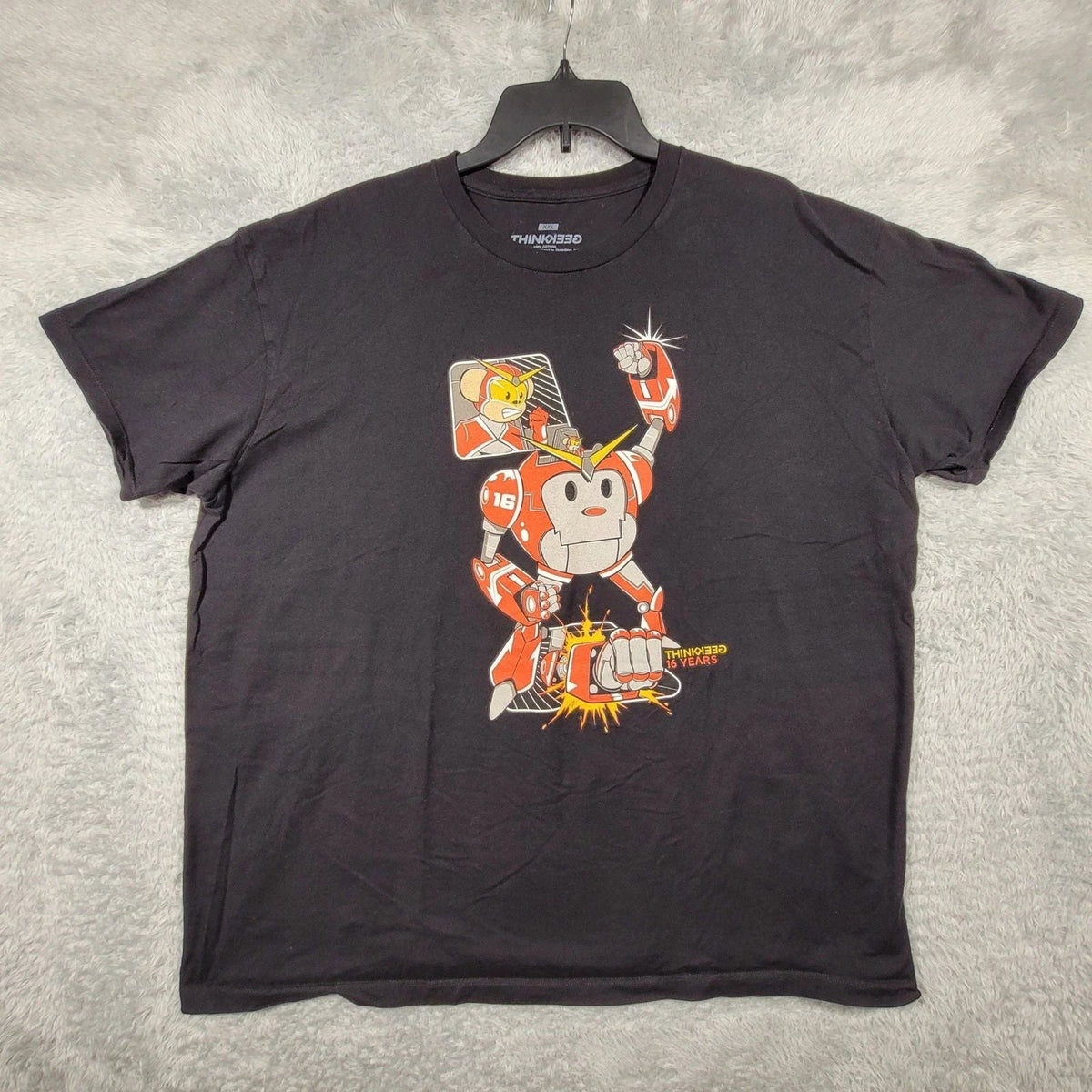 ThinkGeek 16 Years Black Robot Mouse Mens XXL Graphic Tee Unisex