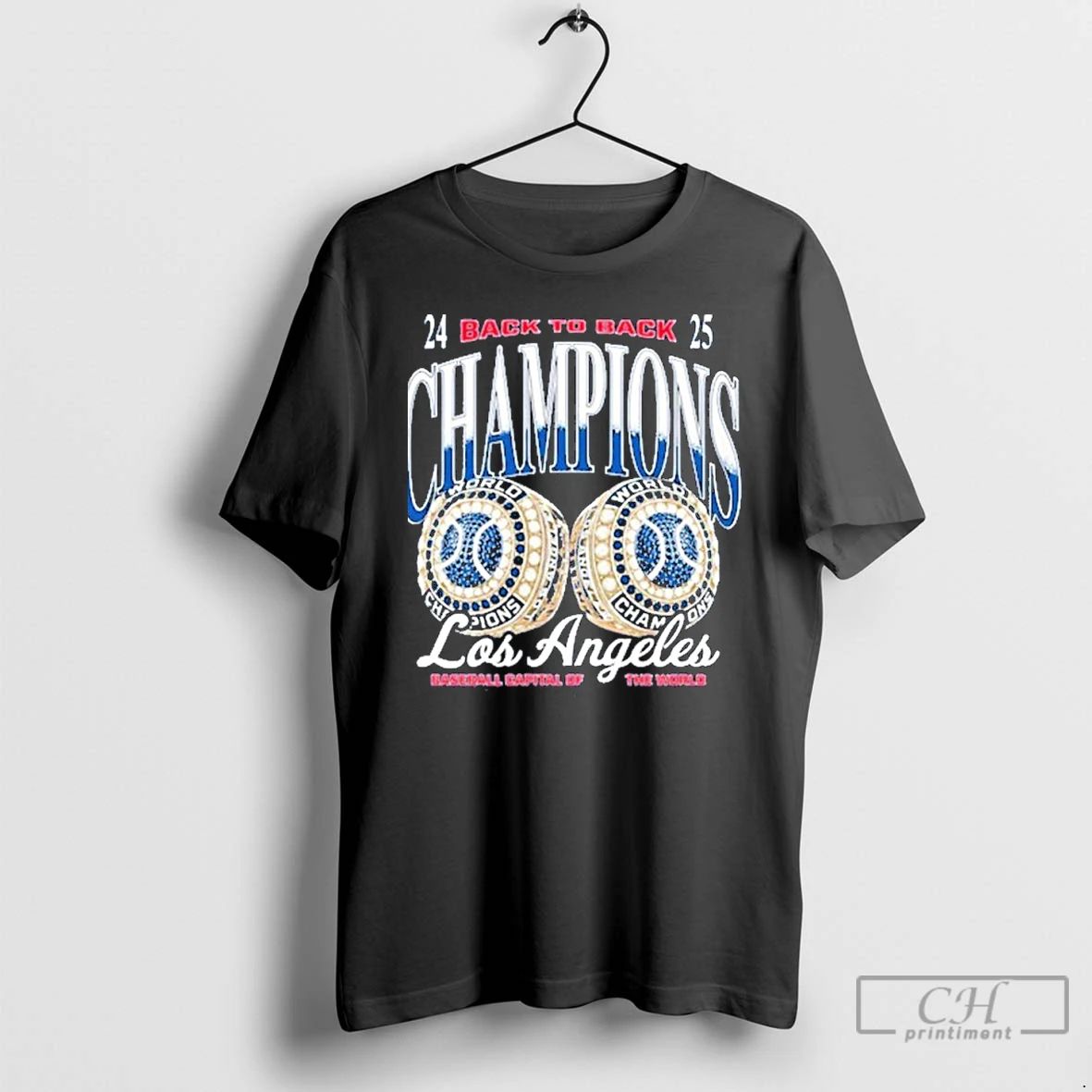 Premium La Dodgers Back To Back Rings T Shirts Unisex