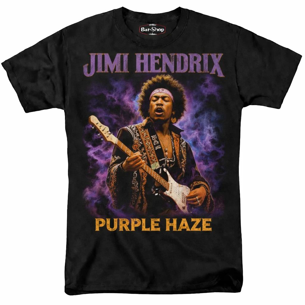 Jimi Hendrix Purple Haze T Shirt Rock Concert Tour Vintage Mens Black New Unisex