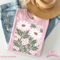 Comfort Colors Checkered Flower Shirt Aesthetic Boho Floral Graphic Tee Unisex