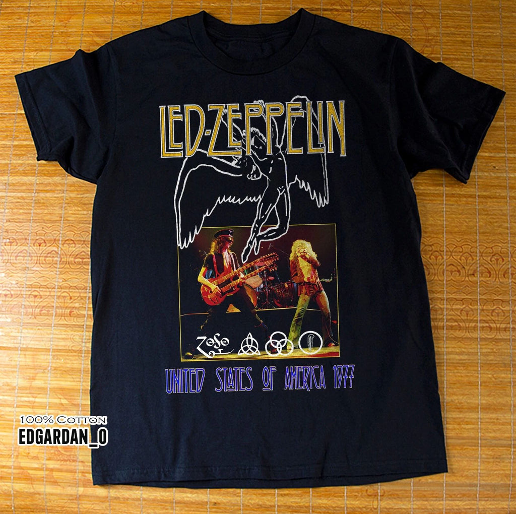 LED ZEPPELIN Band Live Concert 1977 Black Unisex Size S-5XL Unisex