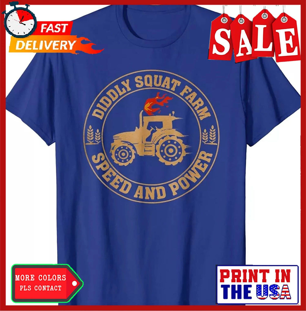 Perfect Tractor Design Diddly Squat Farm Speed And Power Unisex