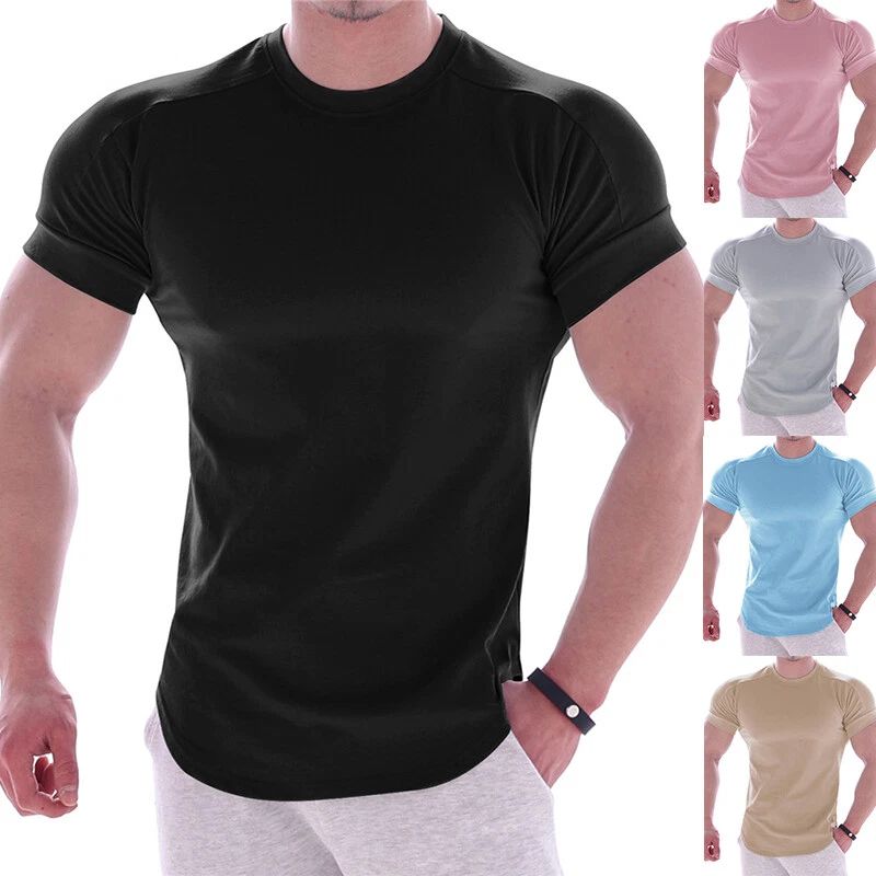 Gym Fit T shirt Training Top Fitted Tee Muscle Short Sleeve Workout UK Unisex