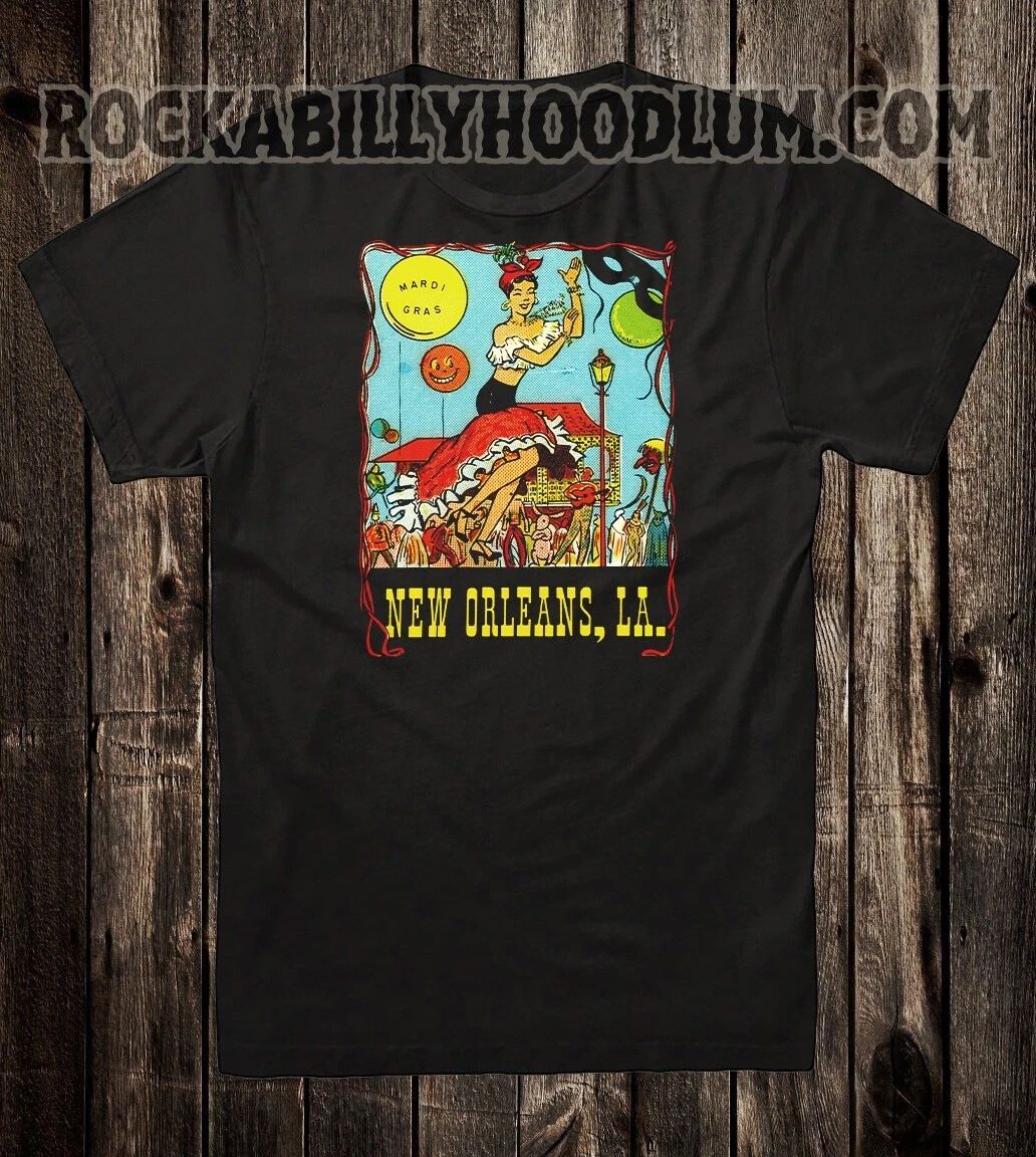 Retro Travel Tee T Shirt 100% Cotton Tourist New Orleans NOLA Louisiana Dancer Unisex