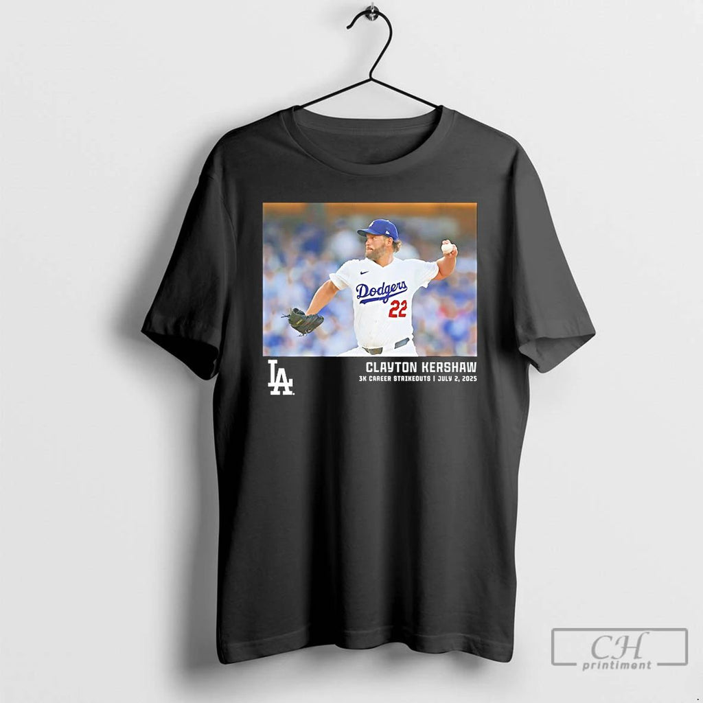 Classic Dodgers Clayton Kershaw 3k Career Strikeouts Micro Moments T Shirts Unisex