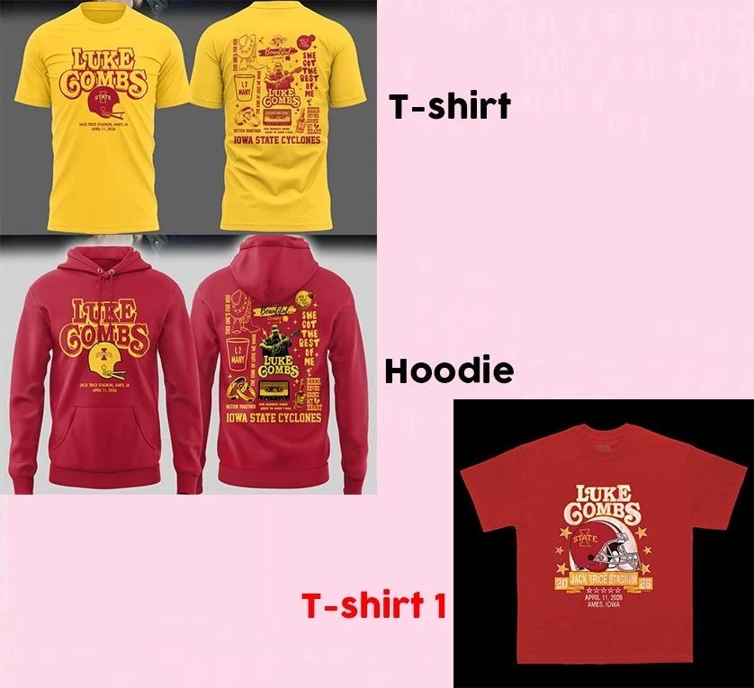 Iowa State Cyclones Luke Combs 2026 Tour Jack Trice Stadium Hoodi,e Unisex