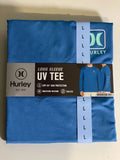 NWT Hurley Men's Long Sleeve UV Tee UPF 50+ Sun Protection Seaview Blue Sz L Unisex