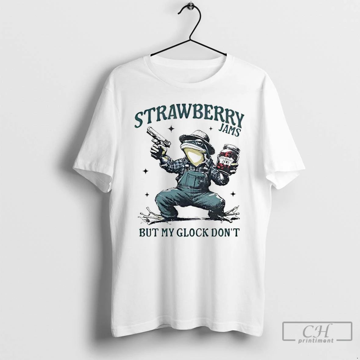 Premium Frog Strawberry Jams But My Glock Dont T Shirts Unisex