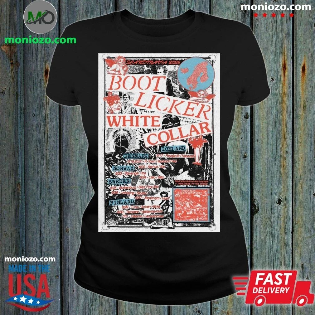 Original BootLicker And White Collar Scandinavia 2026 Tour Poster Unisex