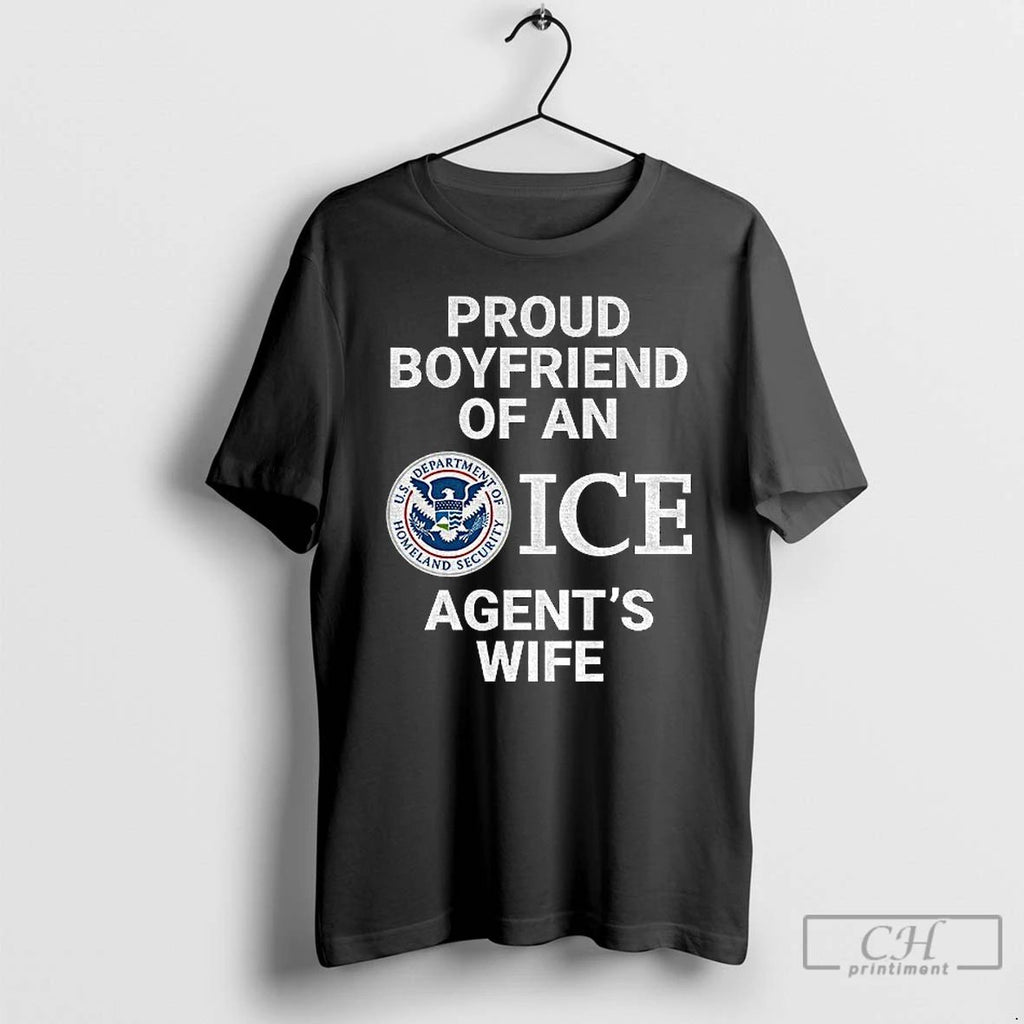 Classic Proud Boyfriend Of An Ice Agents Wife Logo T Shirts Unisex