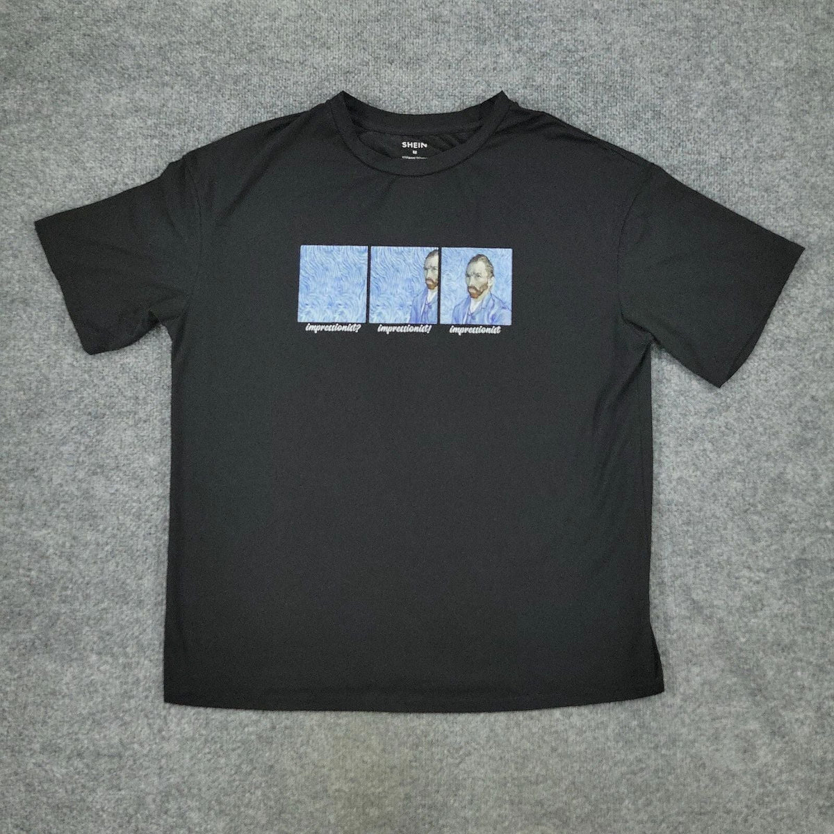 Vincent Van Gogh Shirt Men's Medium Black Impressionist Graphic Tee Short Sleeve Unisex