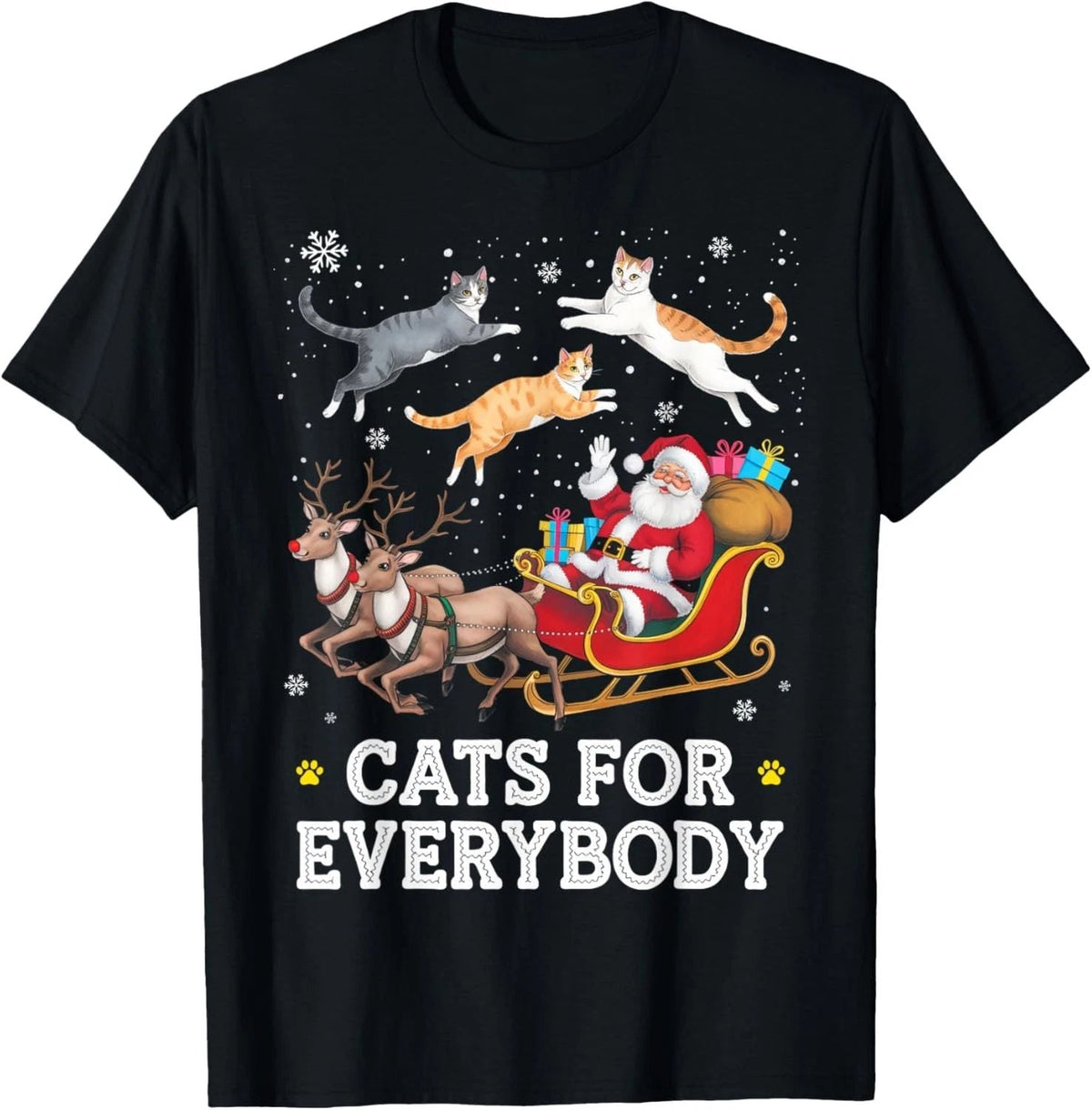 Cats for Everybody Christmas Funny Santa Cat Lover Xmas Unisex