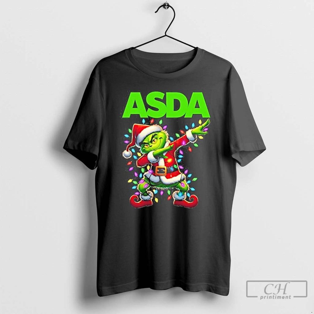 Classic Asda Logo X Grinch Dabbing Light Christmas T Shirts Unisex