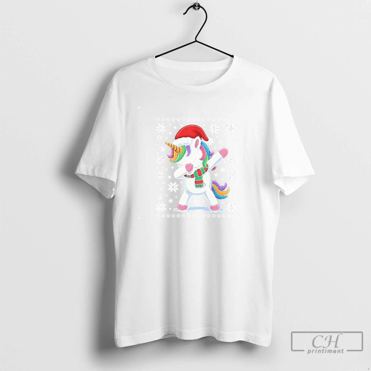 Classic Unicorn Dabbing Christmas T Shirts Unisex
