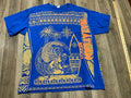 Yazbek Shirt, Men's Size XL, Blue Yellow Orange, Surf Board Island Unisex