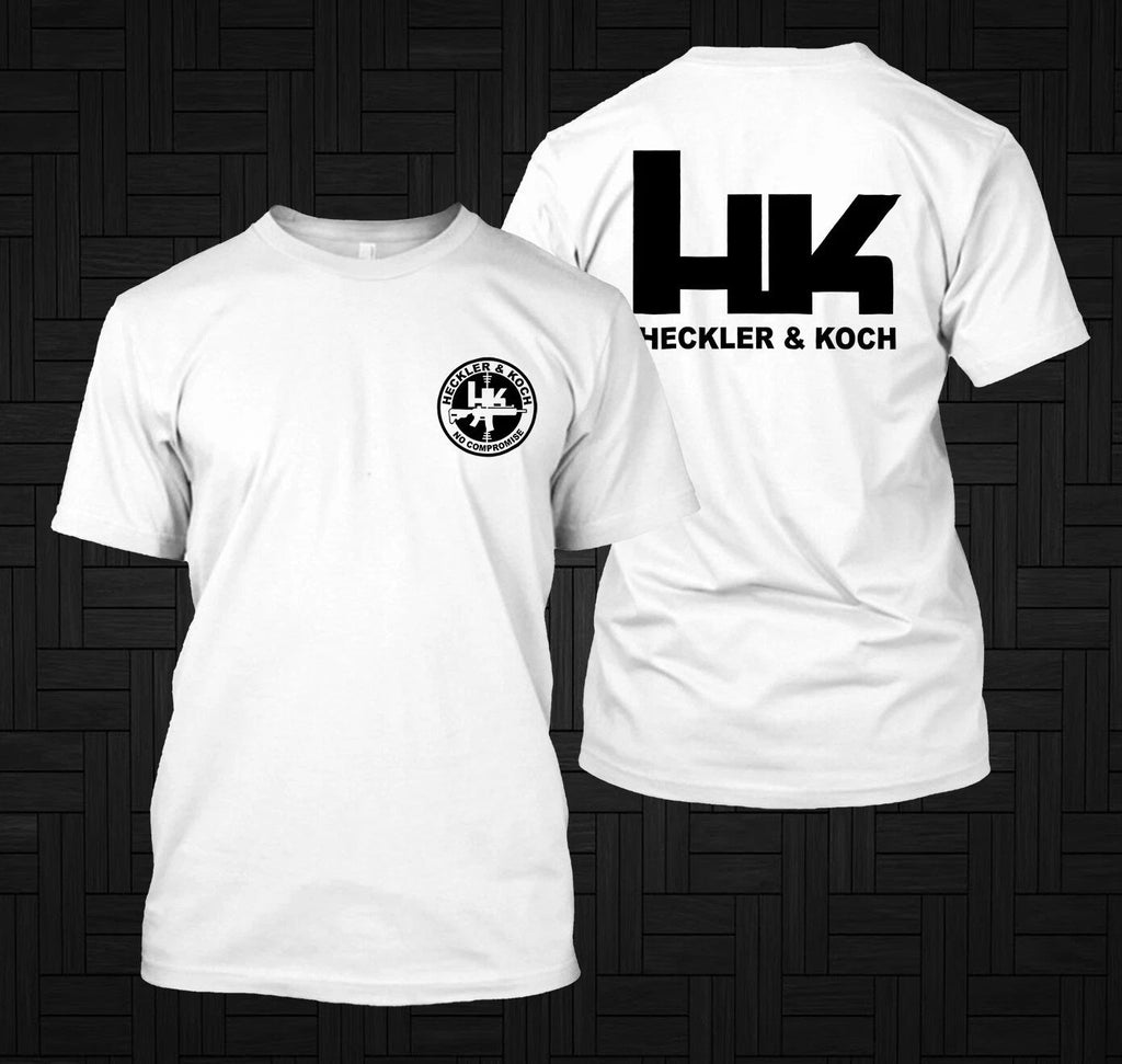 Heckler & Koch HK Logo Symbol Guns Firearms - custom front and back tee Unisex