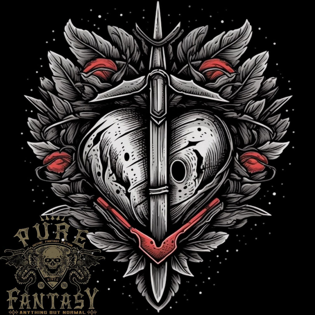 Fantasy Heart & Sword Mens Light Cotton Unisex