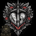 Fantasy Heart & Sword Mens Light Cotton Unisex