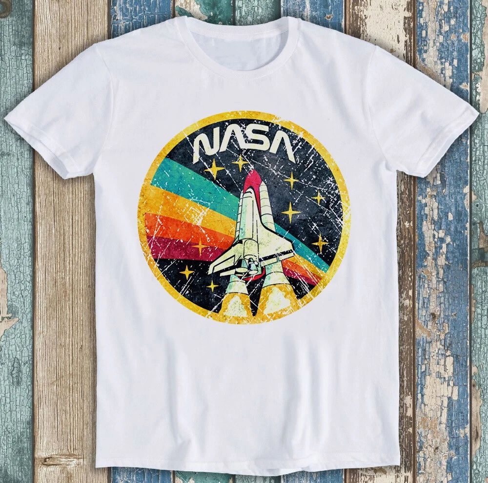 NASA T Shirt Distressed Logo Space Agency Vintage Tee M23 Unisex