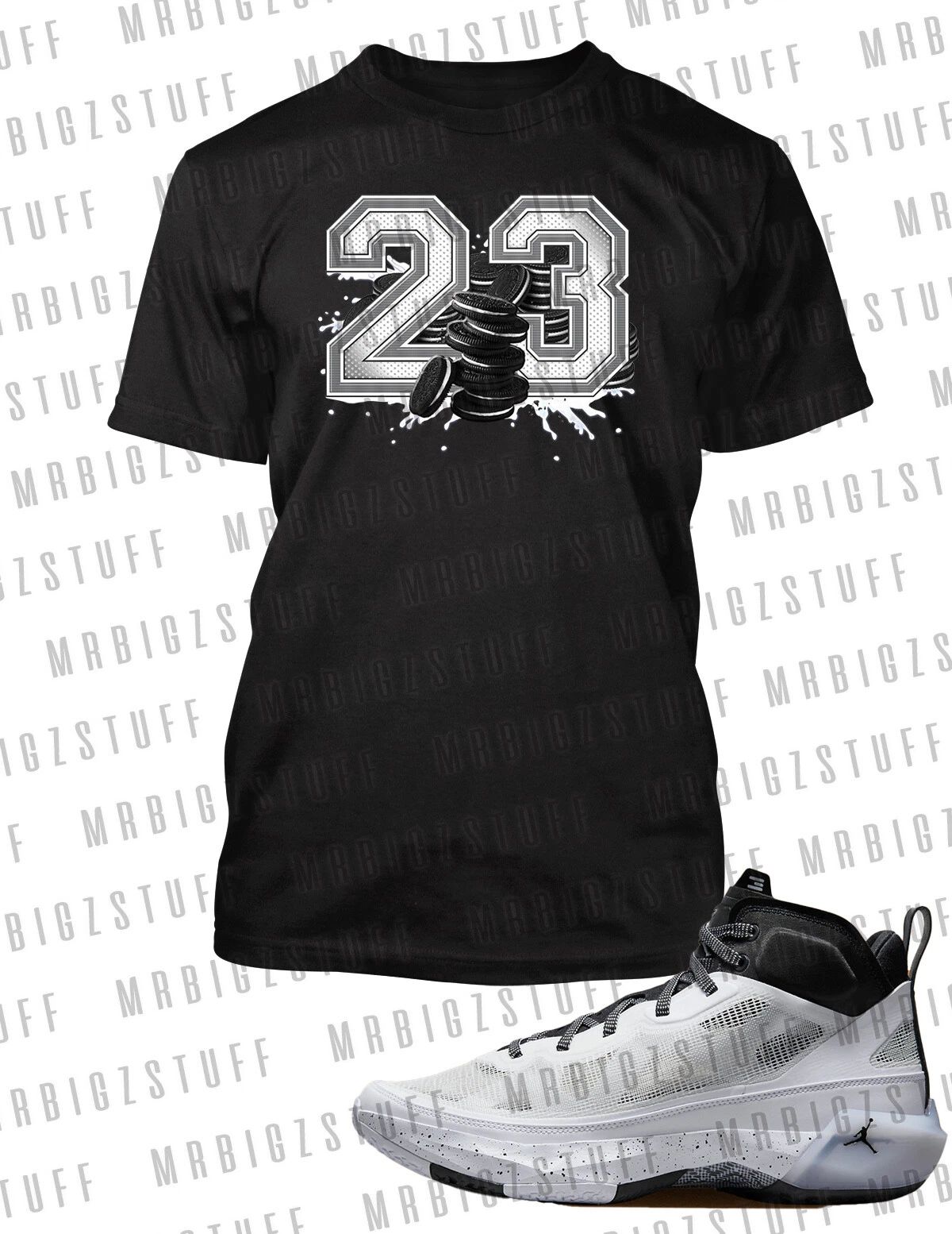 Graphic 23 Oreo Sneaker Tee Shirt To Match J37 Oreo Shoe Sport T Big Tall Small Unisex