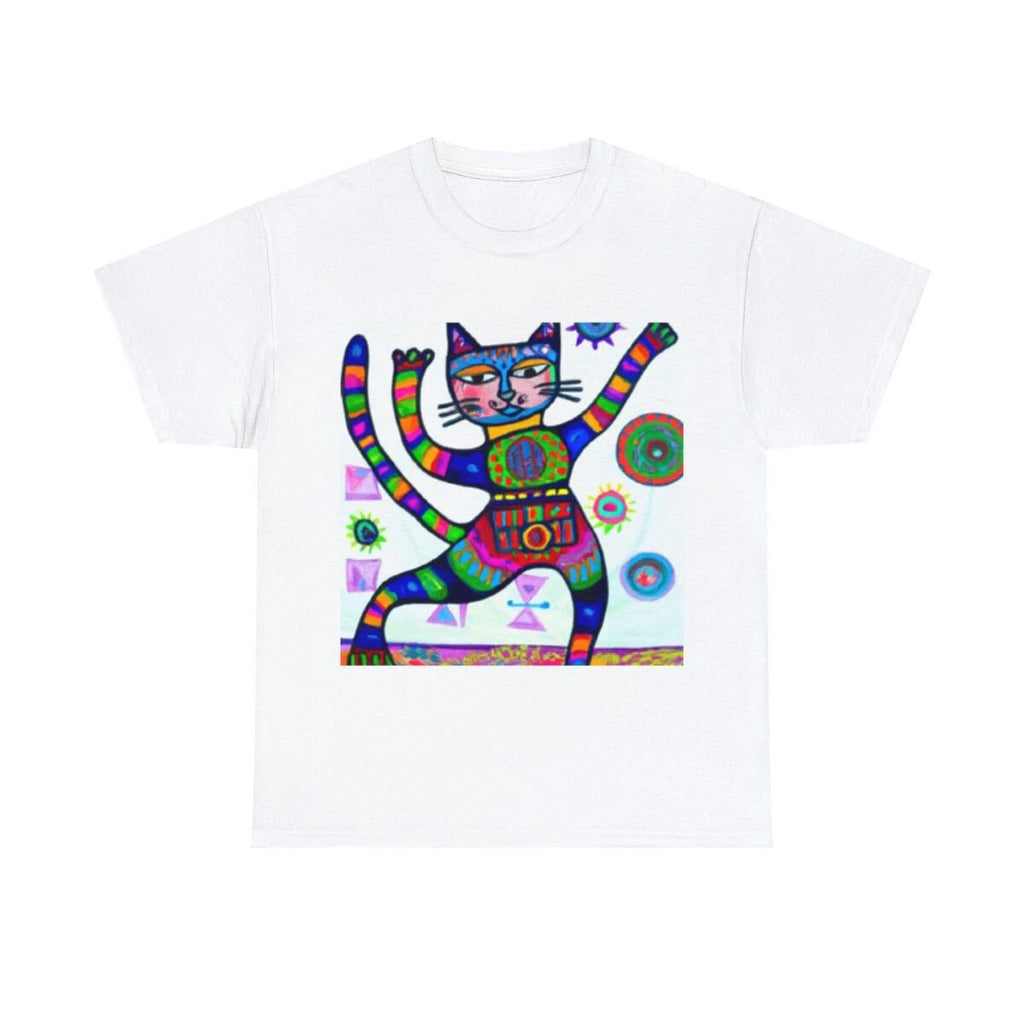 Kitty-Lovin' Tee. Abstract Cat Art T Shirt Unisex Heavy Cotton Tee Pet Lover Unisex