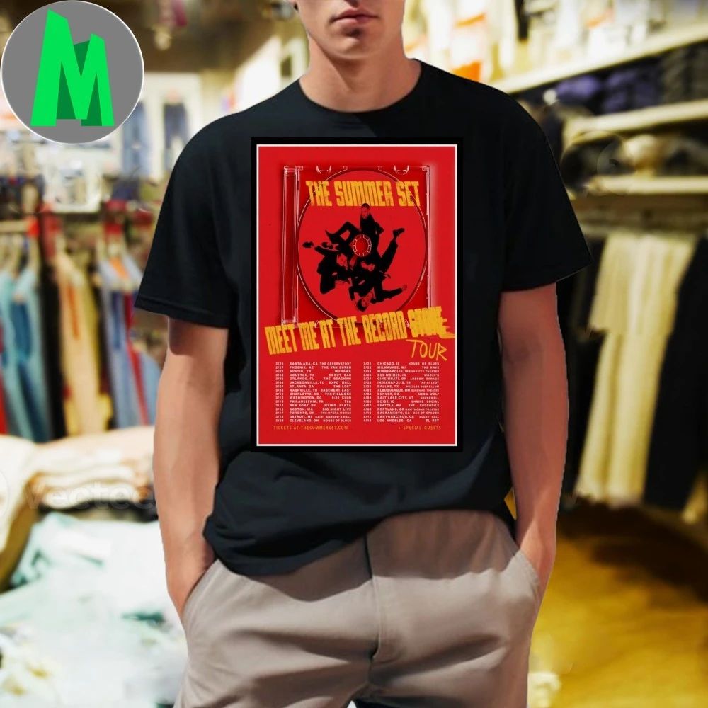 The Summer Set Meet Me At The Record Tour 2026 Poster Shirt Unisex