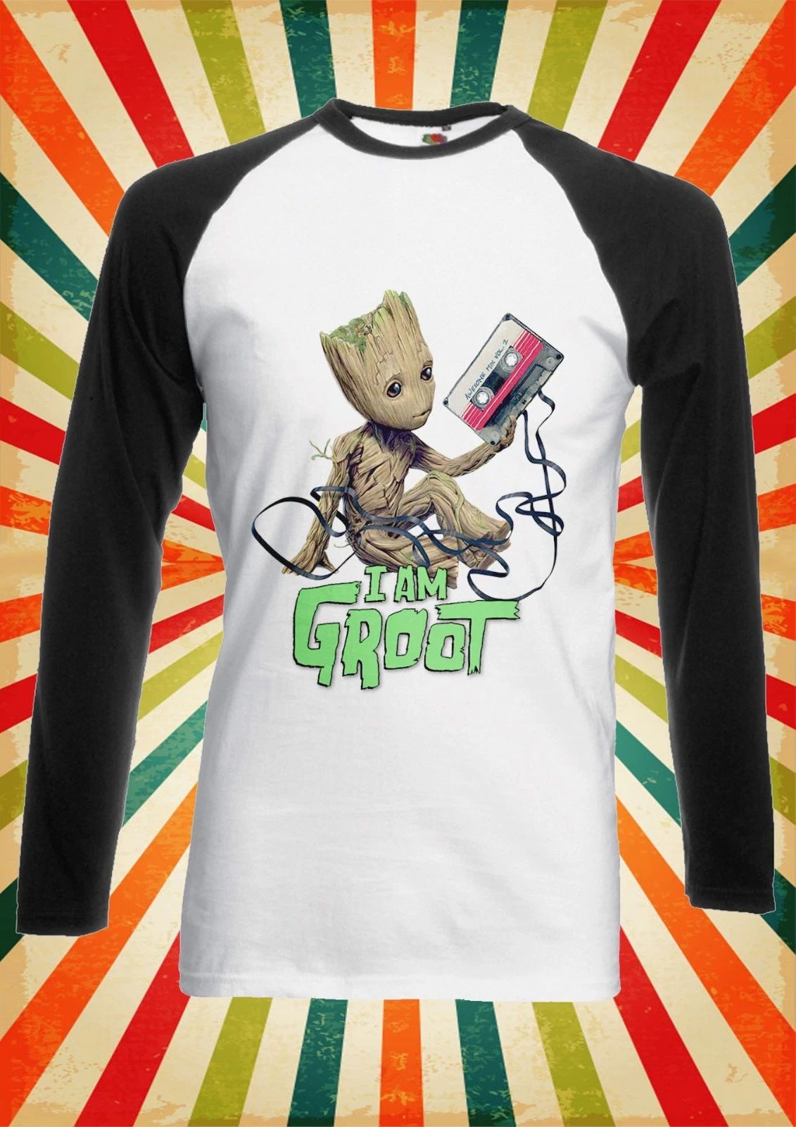 Baby Groot Guardians Galaxy Men Women Long Short Sleeve Baseball T Shirt 1943 Unisex