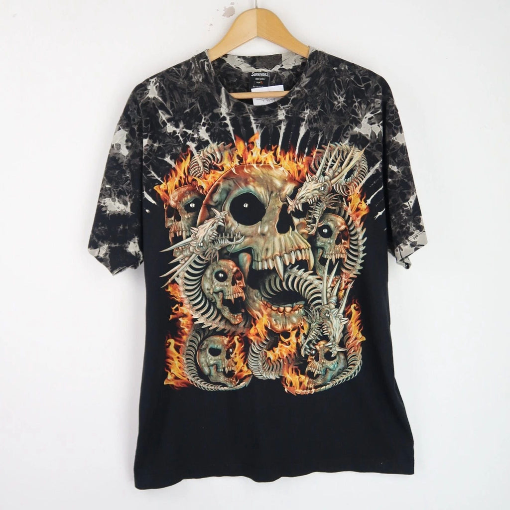 Vintage 90'S Fantasy Skeleton Graphic SZ M-L (T7599) Unisex