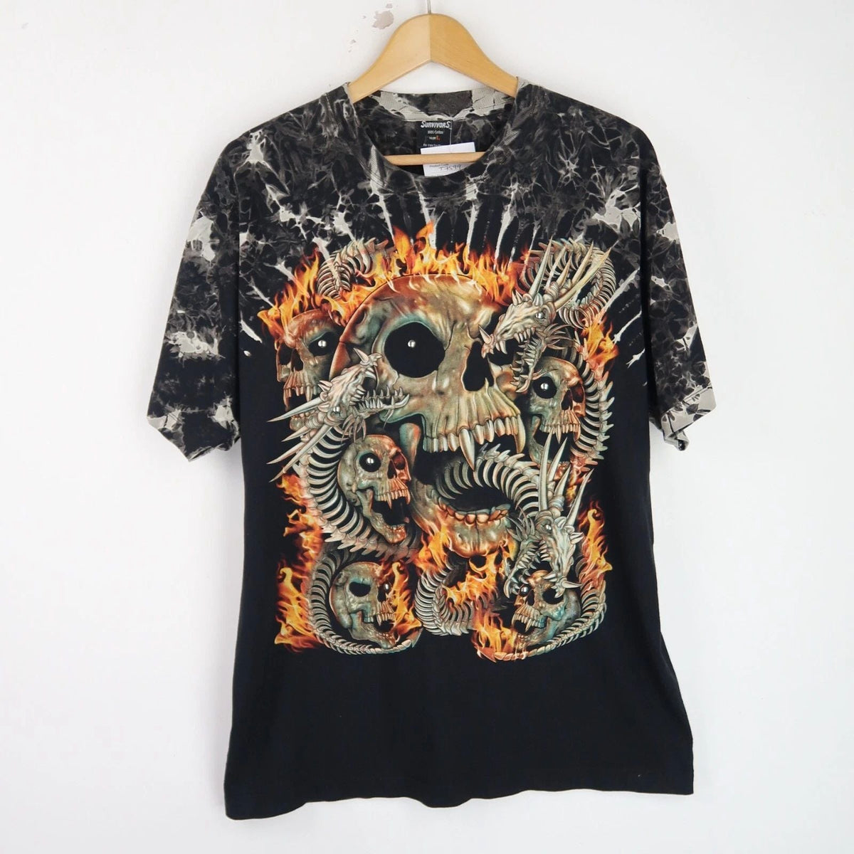 Vintage 90'S Fantasy Skeleton Graphic SZ M-L (T7599) Unisex