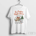 Classic So Festive Right Meow Funny Cat Christmas Santa Holiday T Shirts Unisex