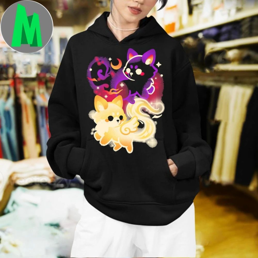 Original Kitsune Night and Day Foxes Shirt Unisex