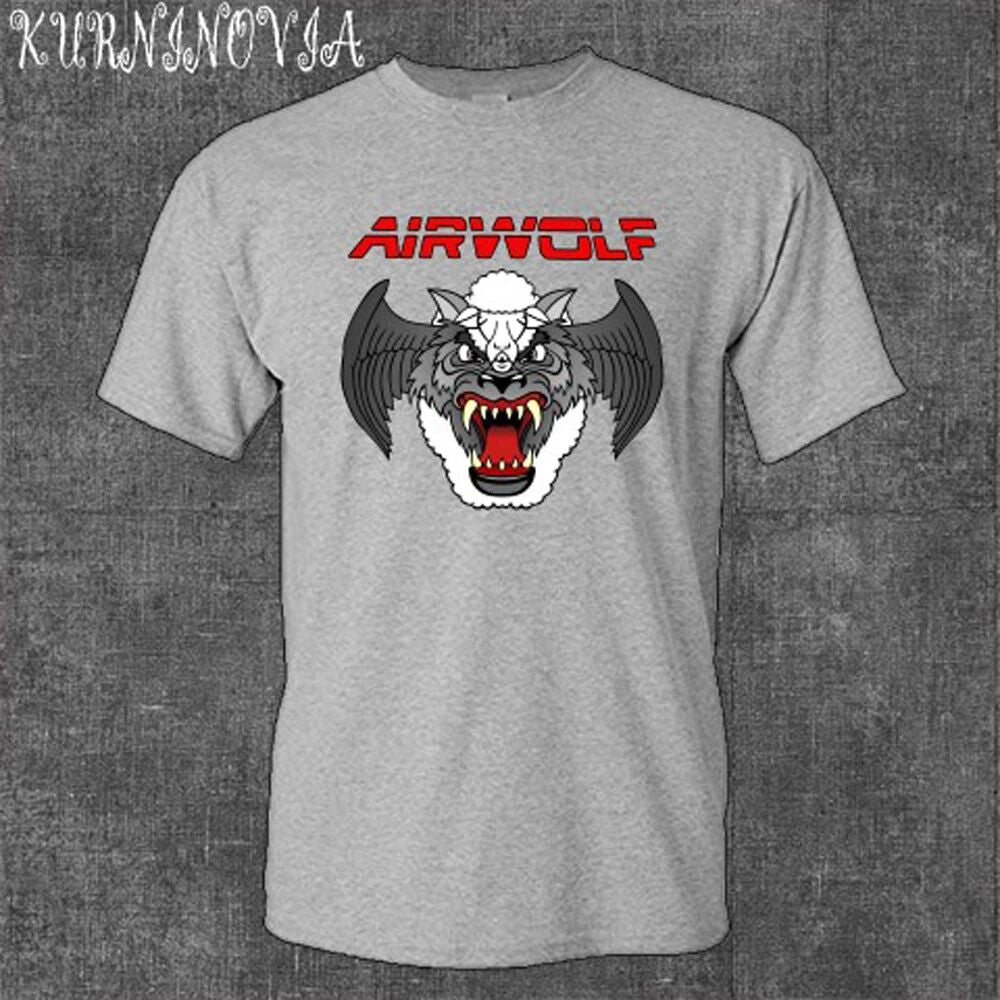 Airwolf TV Series Air Wolf Retro 80's Men's Gray Size S to 5XL Unisex