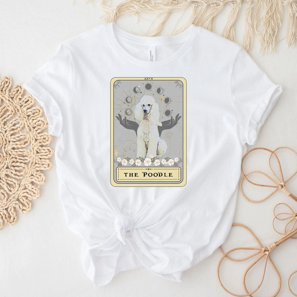 White Poodle Tarot Card Shirt Dog Lover Unisex