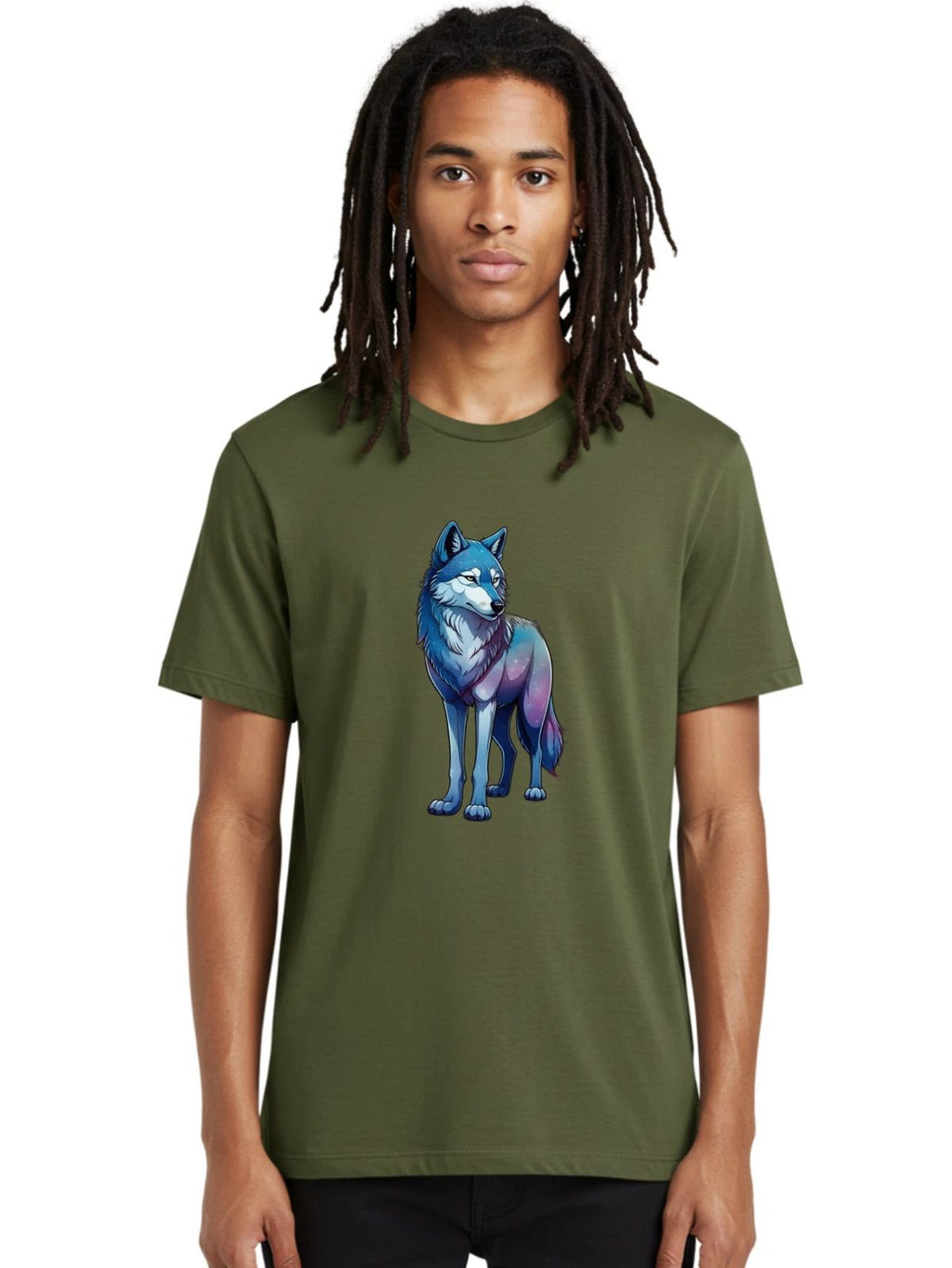 Galaxy-Wolf-6 Mens Graphic Tee, 100% Cotton, Casual Summer Wear Unisex