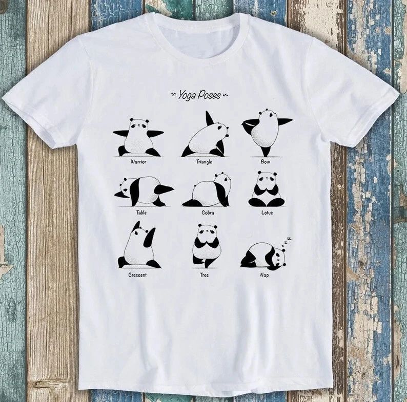 Panda Striking Different Yoga Poses Best Seller Funny Gift Tee T Shirt M1658 Unisex