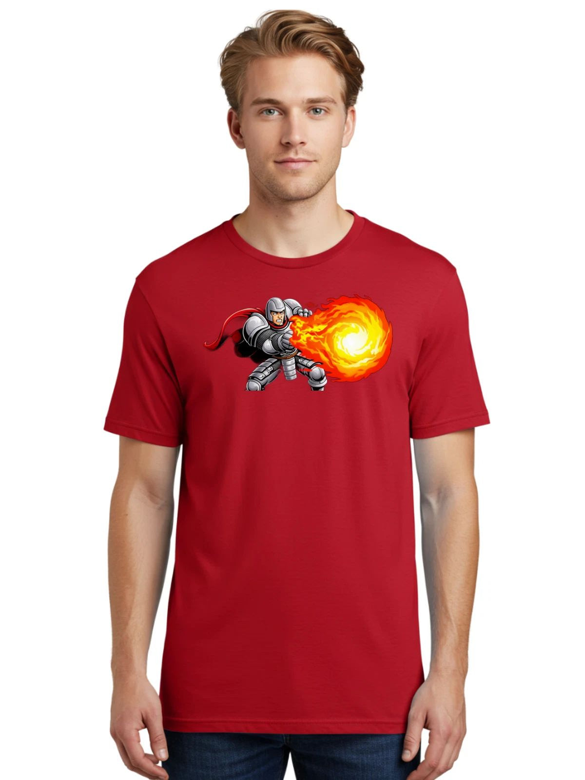 Silver-Knight Mens Graphic Tee, 100% Cotton, Casual Summer Wear Unisex