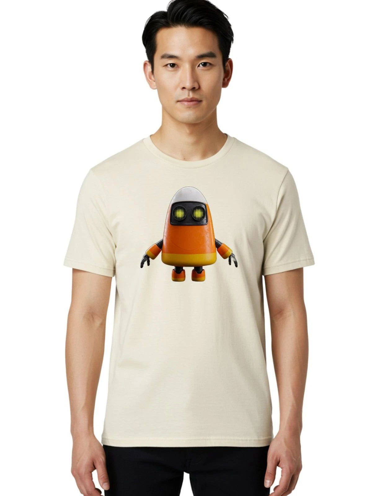 Orange-Robot Mens Graphic Tee, 100% Cotton, Casual Summer Wear Unisex