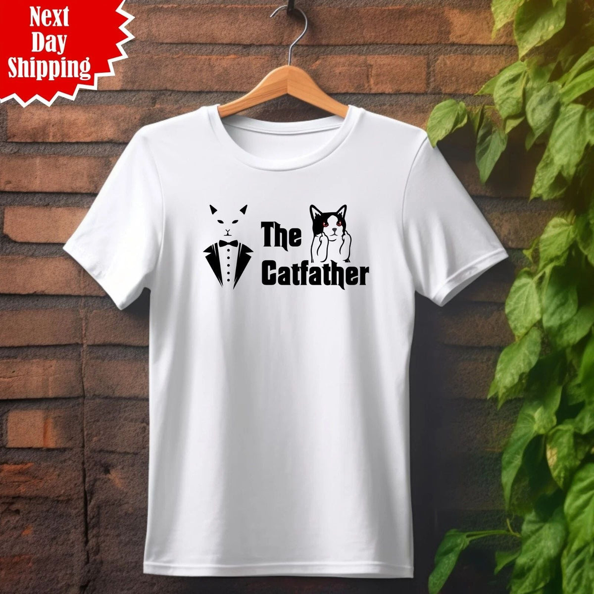The Catfather Funny Kitten Printed Cat Lover Gift 100% Cotton Unisex Top Unisex