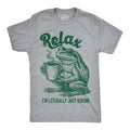 Mens Funny T Shirts Relax Im Literally Just Vibing Sarcastic Frog Graphic Unisex